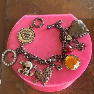 Betsey Johnson Hears & Skull Charm Bracelet!!